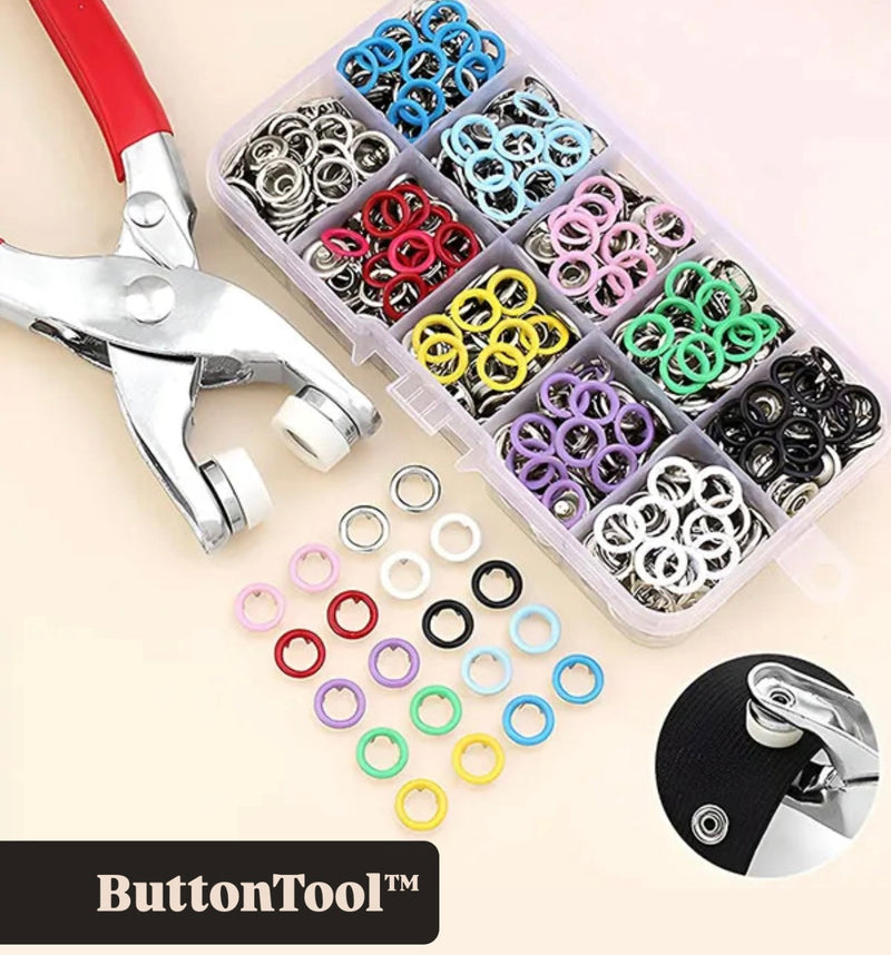 ButtonTool™ -Kit de remaches - Aplicadora de botones a presión 🔘 ✓ ⚒️